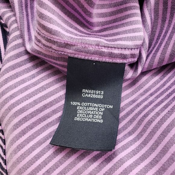 Robert Graham X Shirt Mens 2XL Purple Striped Button Up Flip Cuff Long Sleeve - Picture 7 of 12
